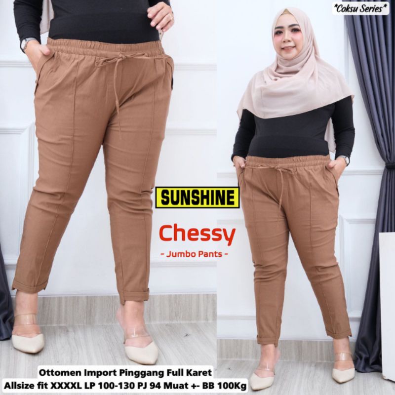 celana cewek jumbo terbaru bahan katun twill, celana wanita kekinian, Celana katun twill Jumbo murah