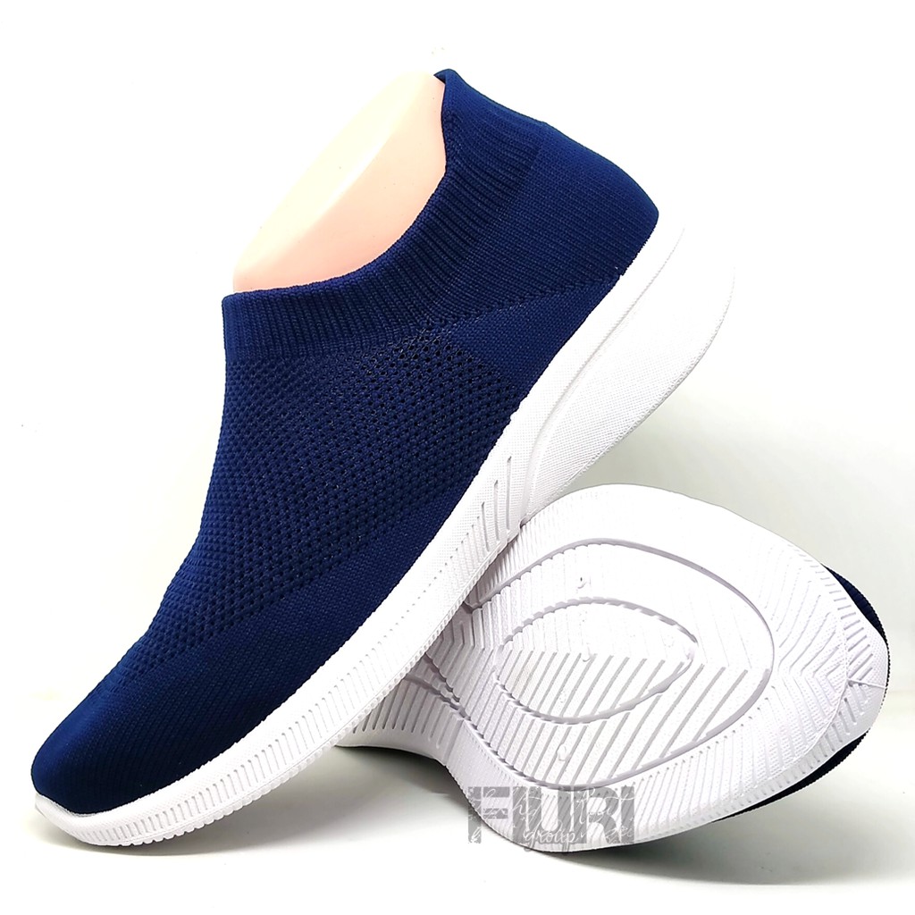 FIURI - Ando Original - FRANDA 37-40 Navy - Sepatu Sneakers Wanita - Sepatu Olahraga Wanita - Sepatu Knit Rajut Wanita - Sepatu Jogging Wanita - Sepatu Sport - Sepatu Slip On Wanita - Sepatu Wanita