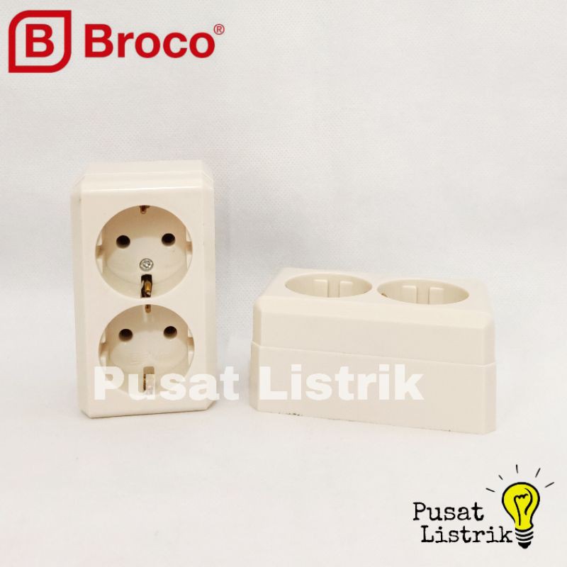 Stop Kontak 2 Lubang Buka Broco Stop Kontak Outbow 2 Lubang Broco Tanpa Kabel