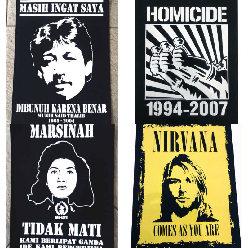 backpatch / emblem punggung MUNIR / MASIH INGAT SAYA / HOMICIDE / REFUSE RESIST