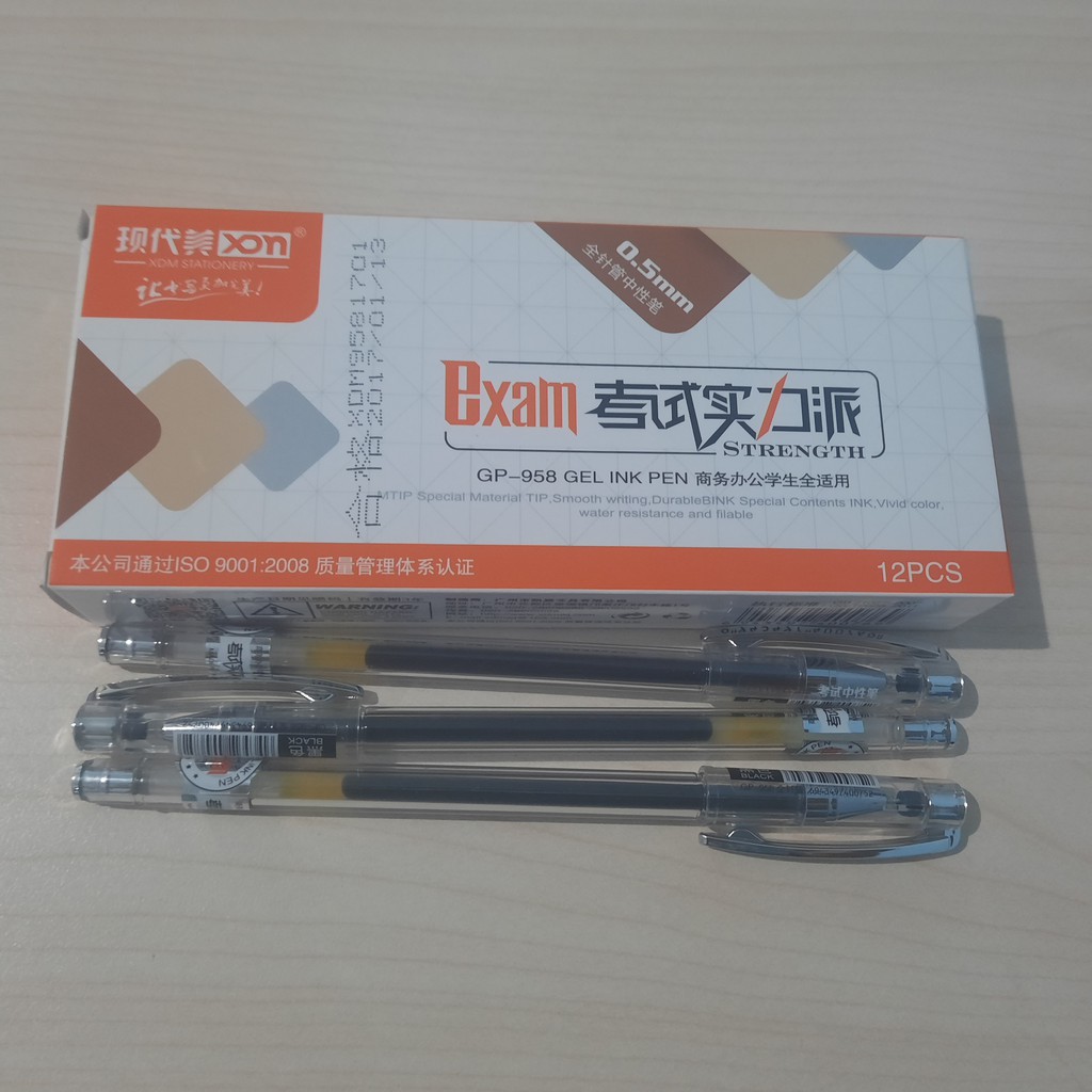 

Bolpen/ Pulpen/ Pena 0,5 mm XDM XON GP-958 (12 Pcs/ 1 Lusin)