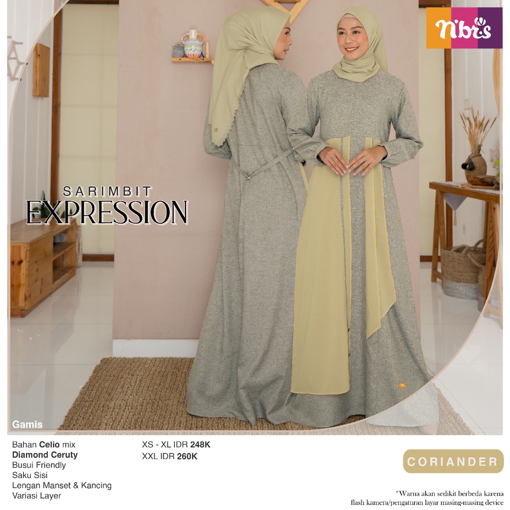 Nibras Sarimbit EXPRESSION CORIANDER Baju Lebaran Muslim Keluarga Couple NBRS Model Terbaru 2022