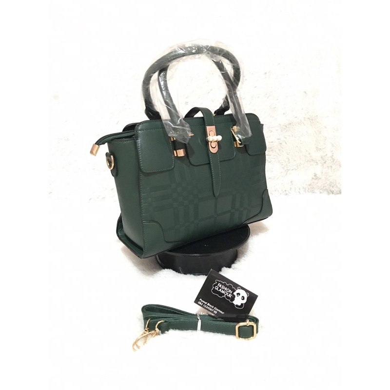 TAS IMPORT HAND BAG + SLING BAG WANITA KOREA TAS PESTA MEWAH ELEGANT GREEN 28CM x 21CM