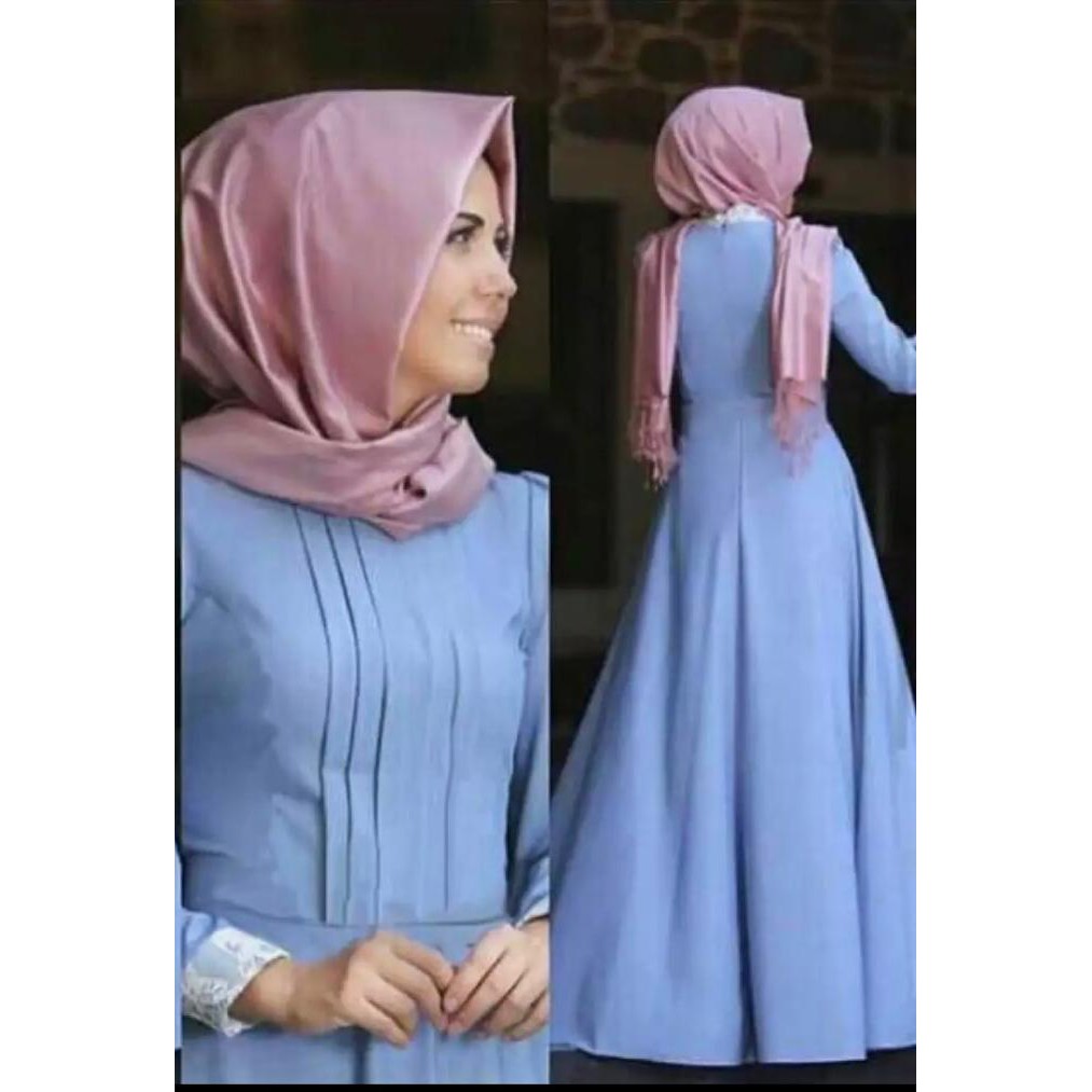 Dress Muslim Gamis Wanita Kekinian Mewah Terbaru Fashion Muslimah Outfit Remaja Dres Syari ROSY