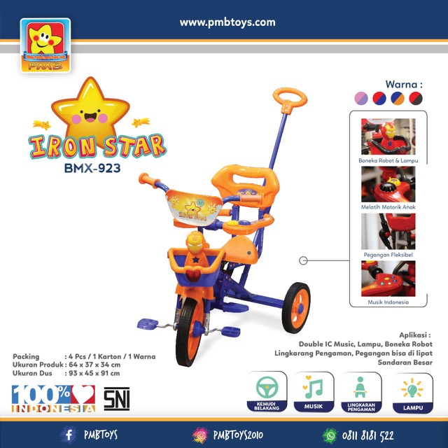 Sepeda Anak Tricycle PMB BMX-923 Iron Man