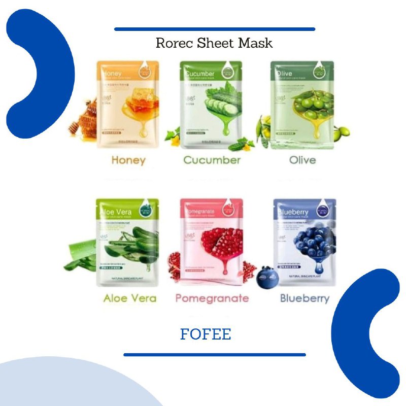 [IMPORT] - ROREC Sheet Mask [Masker Wajah] Kode RSM0