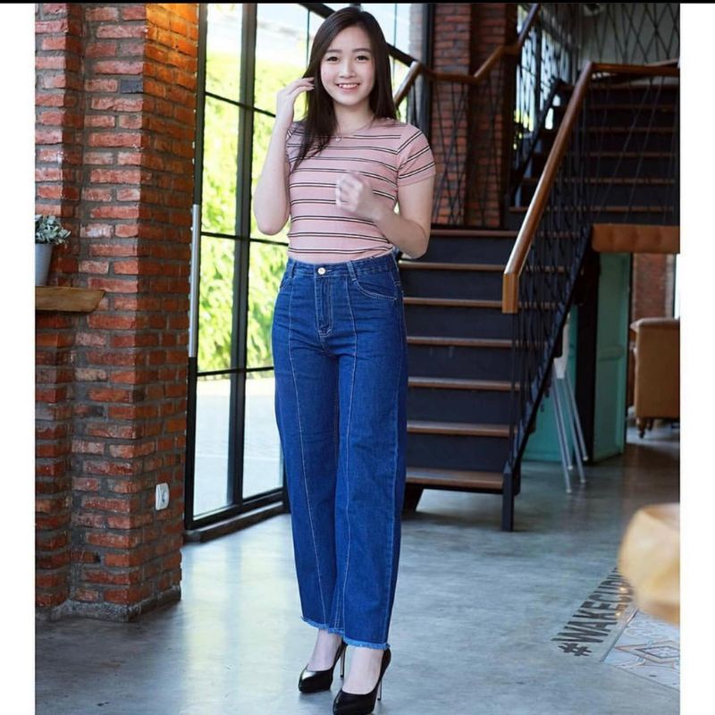 Nafa Jeans - High waist kulot wanita terbaru/kulot jeans tulang rawis