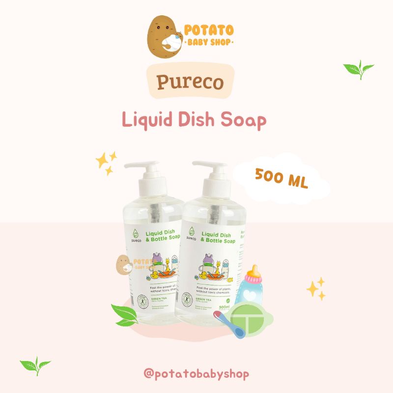 Pureco Liquid Dish &amp; Bottle Soap 500ml - sabun cuci botol