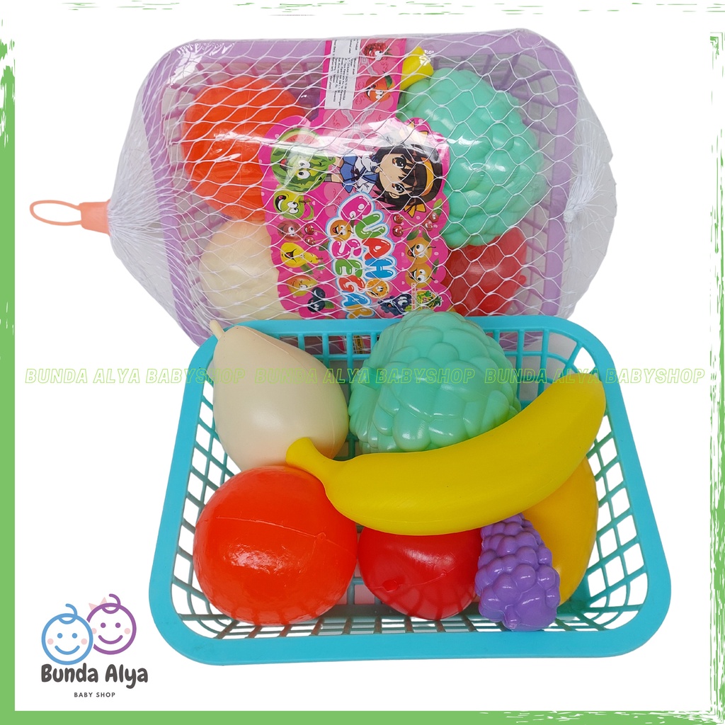 Mainan Anak Buah Segar Keranjang - Buah-Buahan Keranjang Anak - Mainan Buah Keranjang Isi 7 SNI