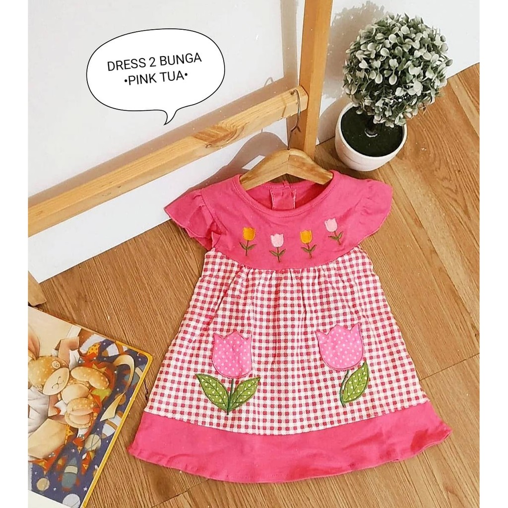 Dress Anak Perempuan Bunga 1 Ukuran Estimasi Usia 2-9 Bulan / Dress Bayi