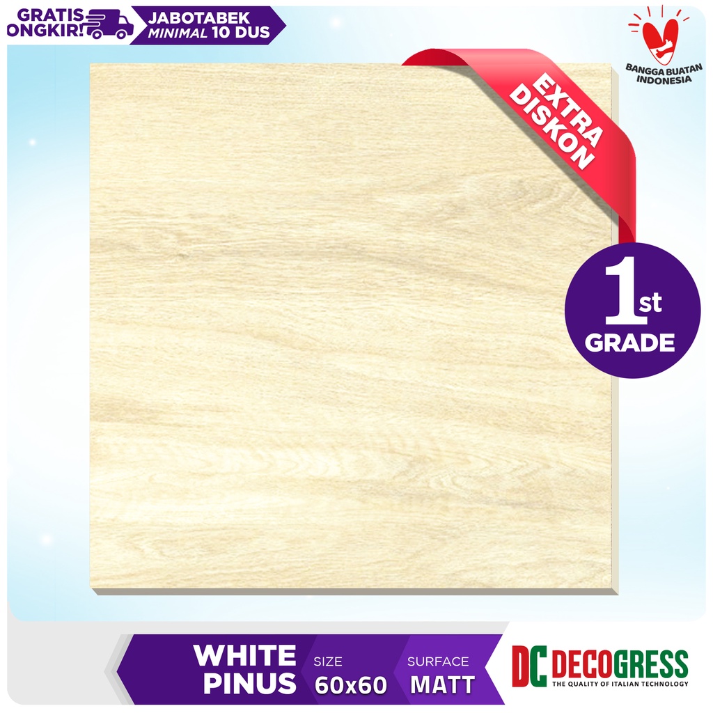 Decogress Granite tile 60x60 White Pinus (Matt)