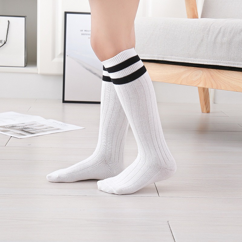 Swopply KS14 Kaos Kaki Anak Motif Garis Kaus Kaki Selutut Anak Sekolah