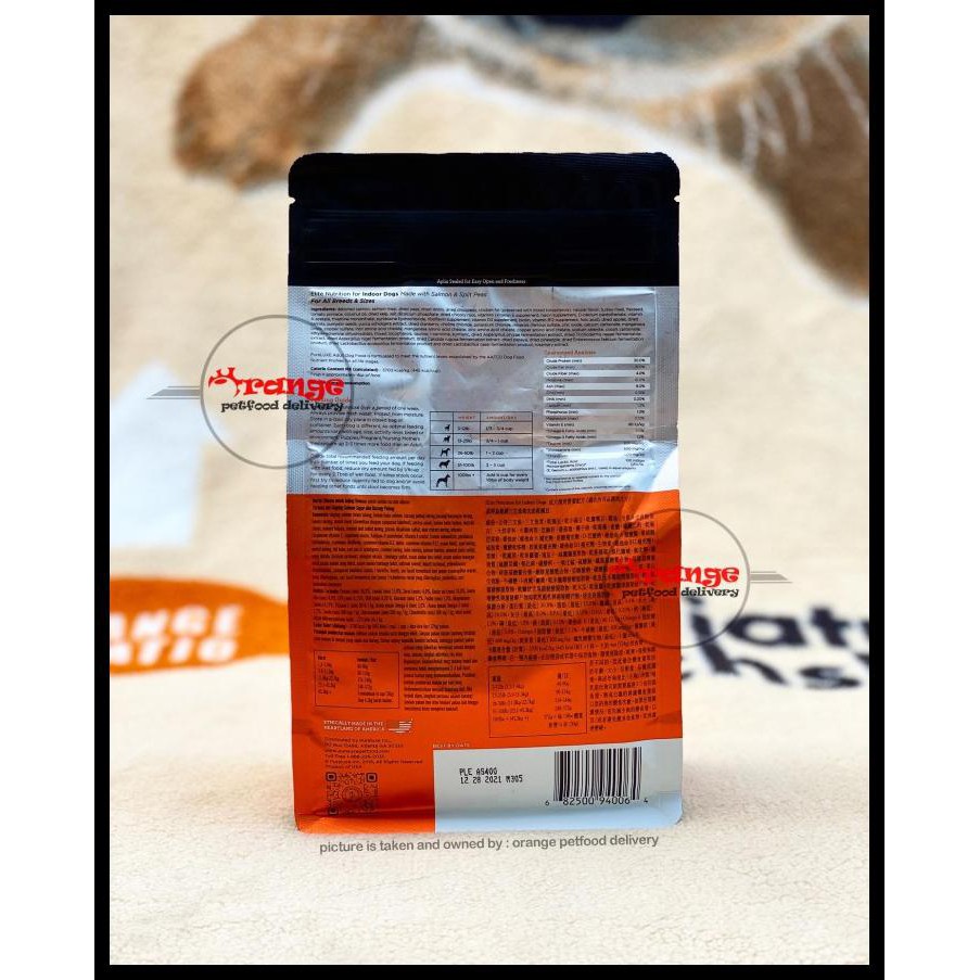 PURELUXE GRAIN FREE HOLISTIC INDOOR SALMON DOGFOOD 400 GR