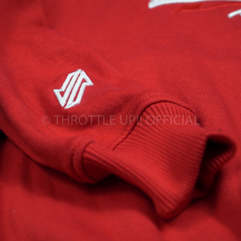 crew neck Sweater MERAH  - THROTTLE UP!! ORIGINAL