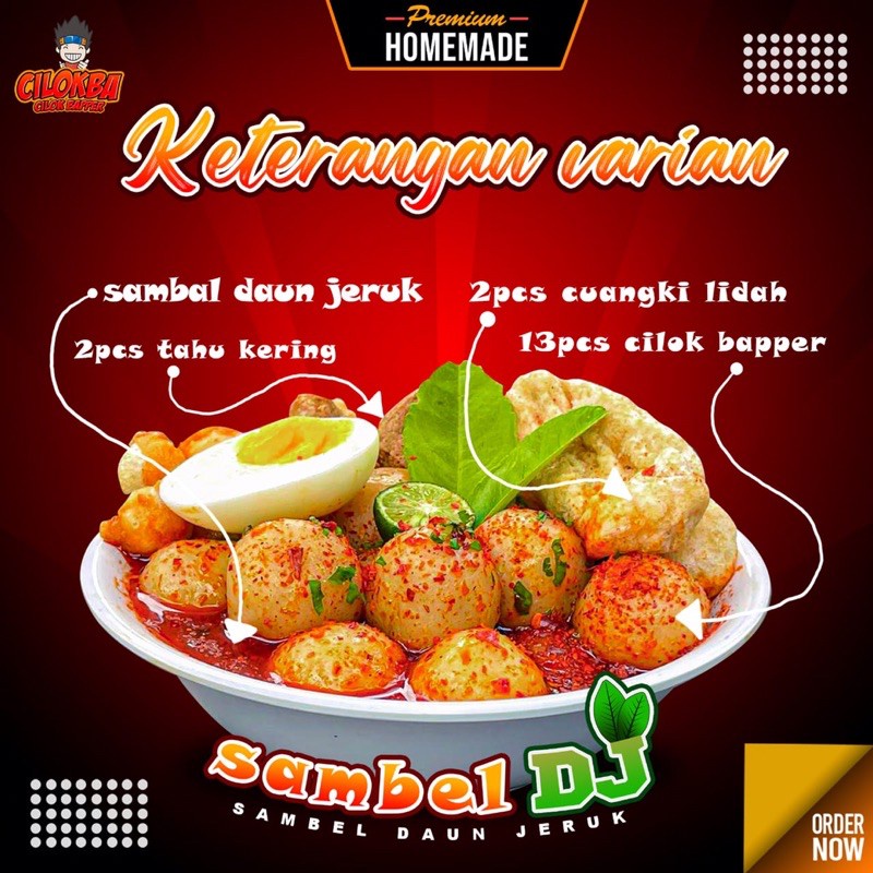 Cilokba Cilok Bapper Sambel Daun Jeruk &amp; Sambel Black Hot (210g)