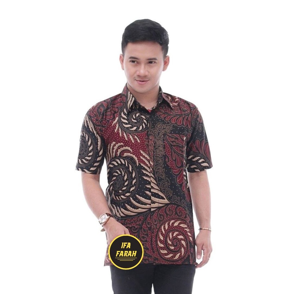 KEMEJA BATIK COUPEL AYAH ANAK MOTIF USER MERAH