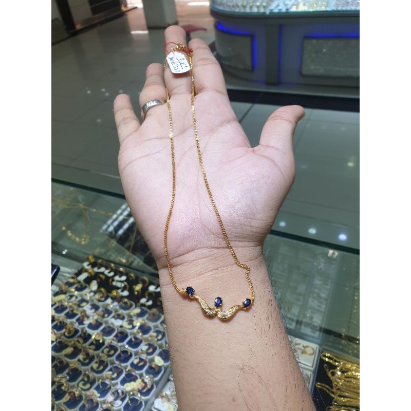 kalung 875 diamond asli model arabian mata biru