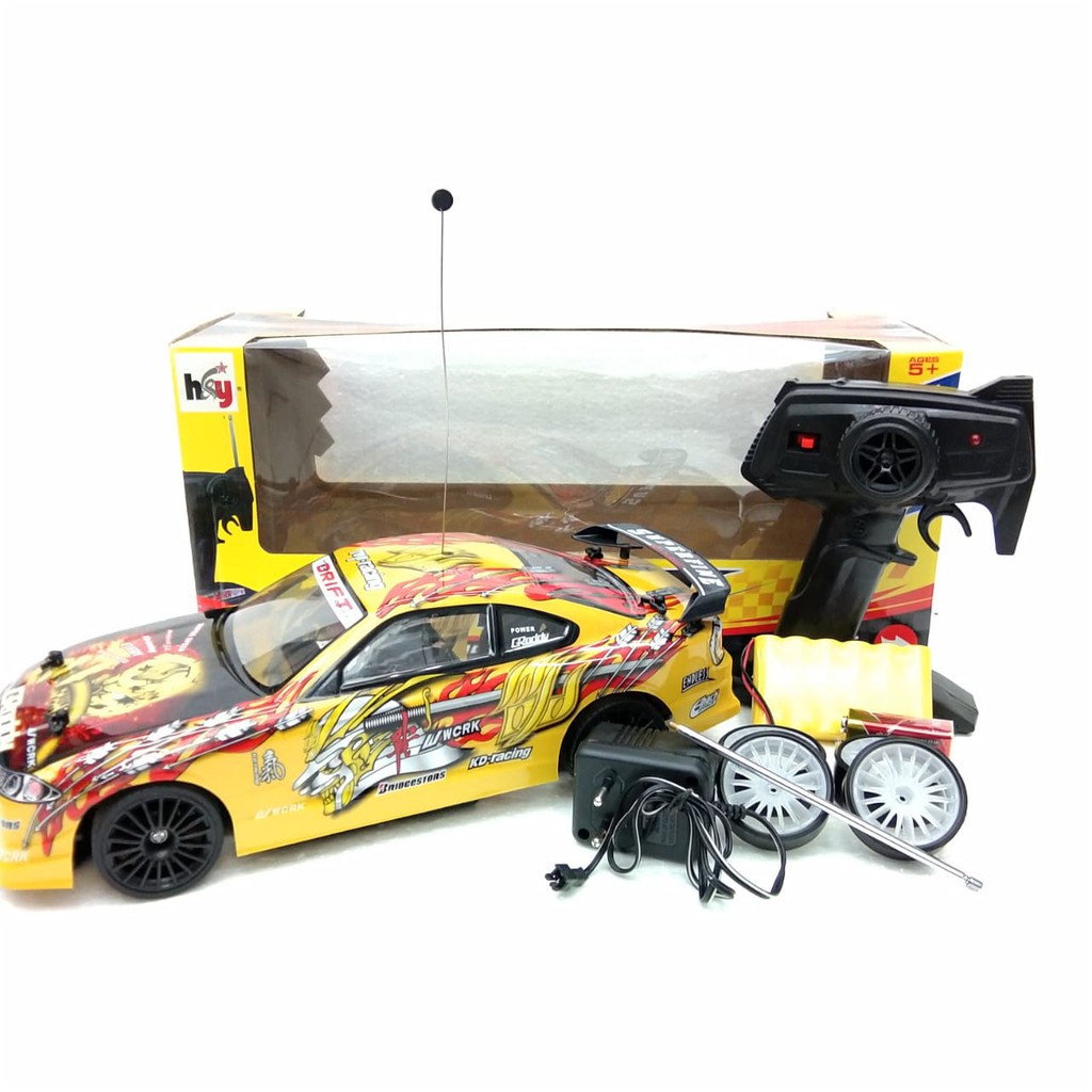 RC CAR DRIFT RACING SERIES 4WD SKALA 1:14 MOBIL BALAP REMOT 2.4GHz REMOTE CONTROL MULTI PLAYER DUS KUNING