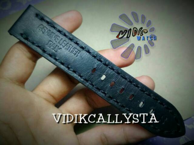 TALI KULIT KALEP 22 24 HITAM / LEATHER STRAP 2,2 2,4 CM FULL BLACK