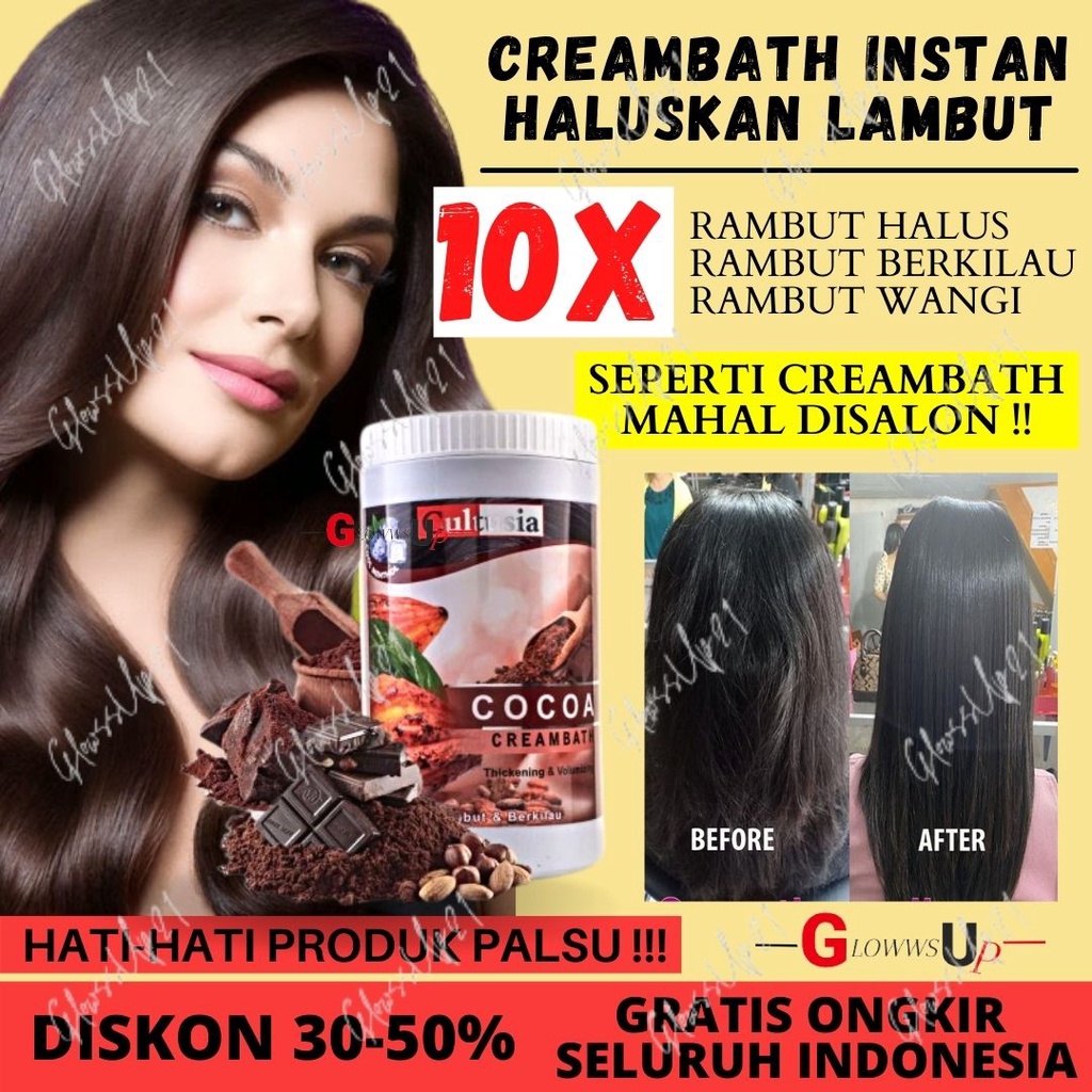 CREAMBATH RAMBUT CULTUSIA COCOA 1000ML KRIMBAT RAMBUT KERING TREATMENT RAMBUT