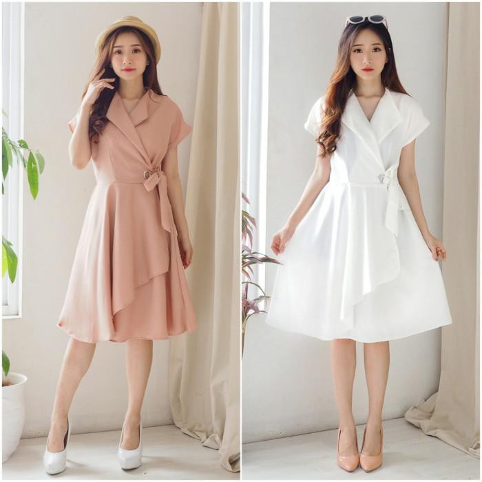D8 Chamele - Dress Wanita Big Bow Bahan Moscrepe 505 - Lilac Violet