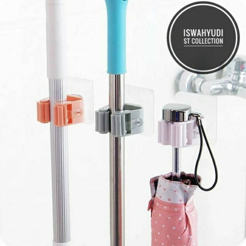 HOLDER SAPU Gantungan Sapu dan Alat Pel / Mop Holder / Gantungan Hook Kain Pel