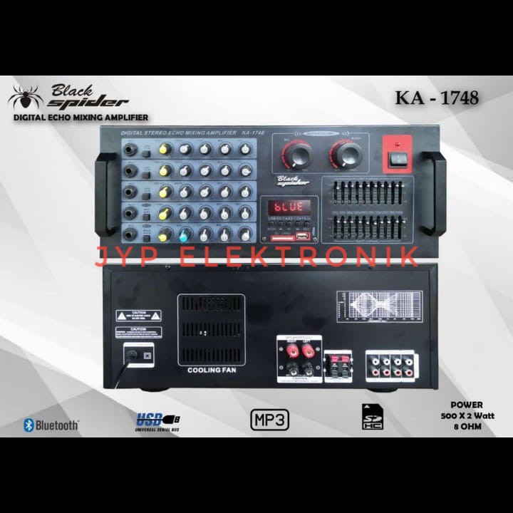 AMPLIFIER AUDIO BLACK SPIDER KA 1748 / KA1748 / KA-1748 (BLUETOOH) USB