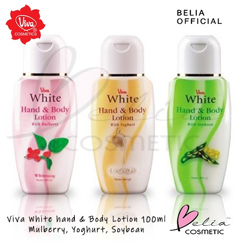 ❤ BELIA ❤ Viva White Hand &amp; Body Lotion 100ml Mulberry / Yogurt / Soybean BPOM Halal