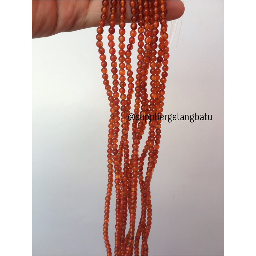 batu 4mm orange carnelian oren bahan aksesoris manik fashion kekinian supplier beads craft fashion