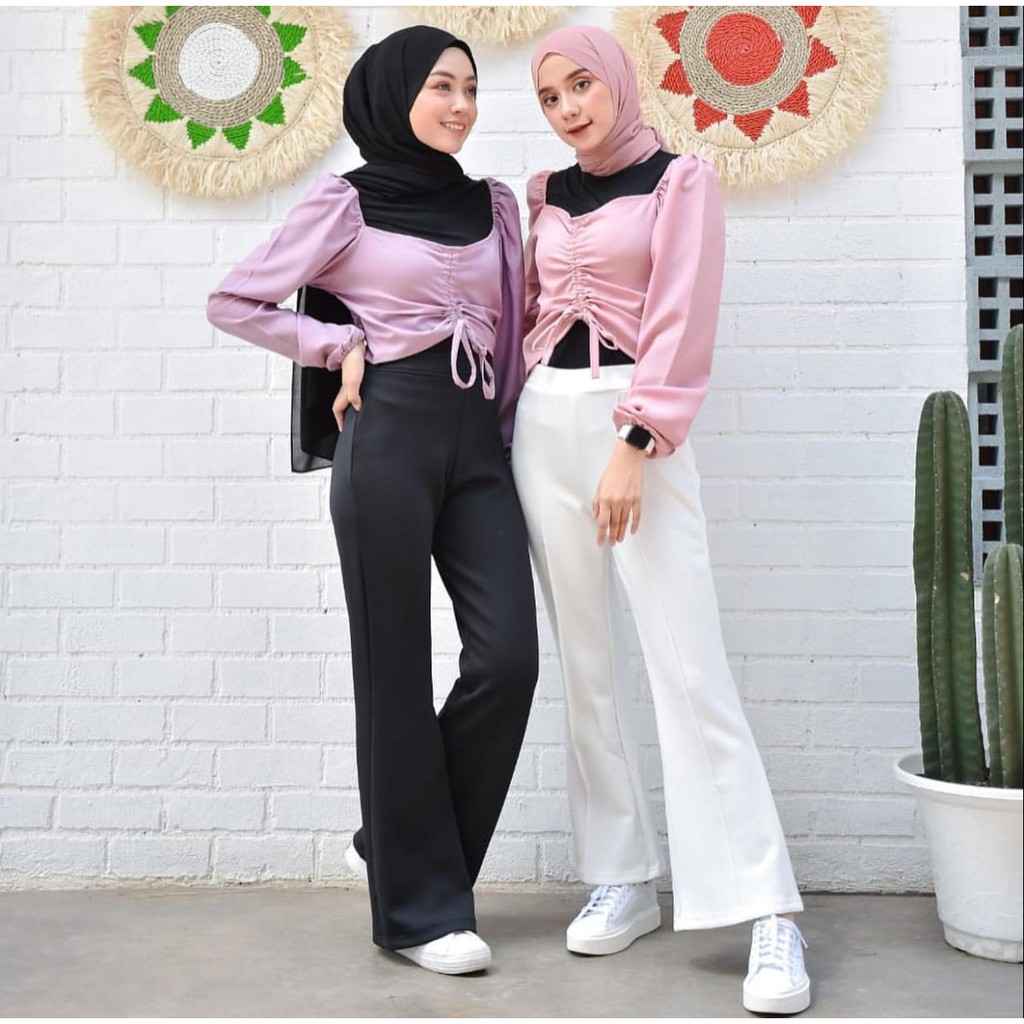 1KG MUAT 6PCS | GHEA BLOUSE POLOS SERUT TALI HITS SELEBGRAM FASHION WANITA MUSLIMAH