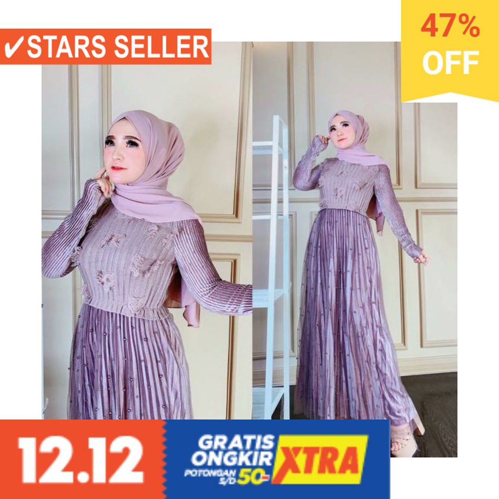 BAJU LEBARAN PAKAIAN MUSLIMAH SYARI BERGO BALOTELI / Gamis Bludru ORI by Shellasaukia