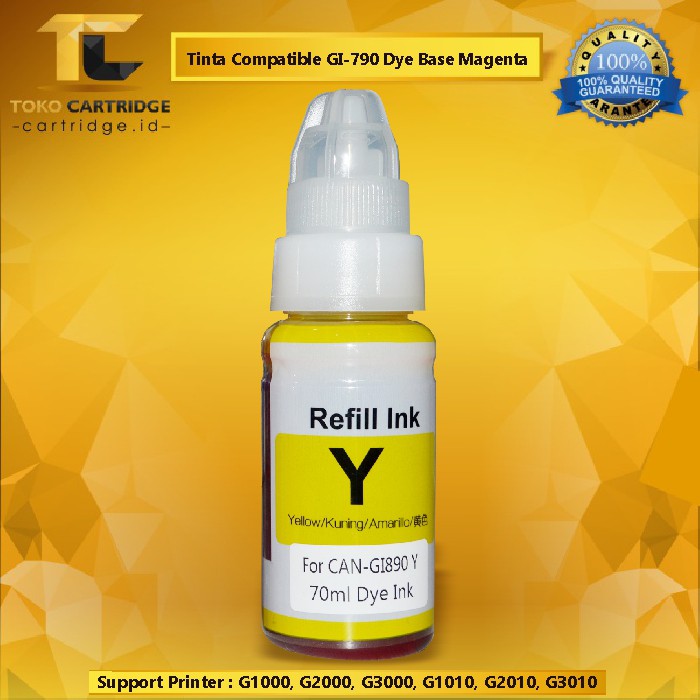 Tinta Refill Compatible GI-790 GI790 Dye Base Yellow