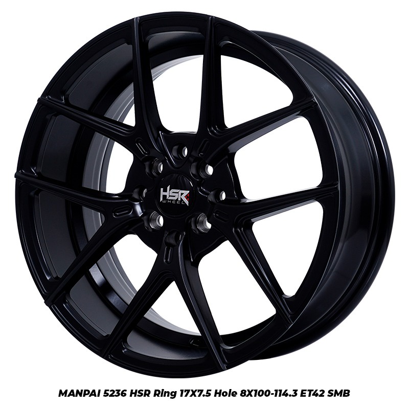 Velg R17 Mobil Jazz Yaris Mobilio HSR MANPAI 5236 Ring 17 Hole 4 Semi Matte Black