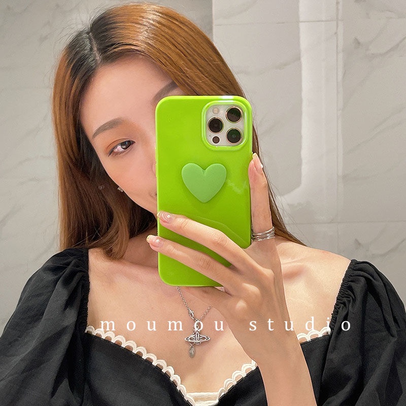 Soft Case Pelindung Motif Hati Warna Permen Untuk Iphone 13 7 8 SE 2020 7P 8Plus X XS XR 11 12 Mini Pro Max