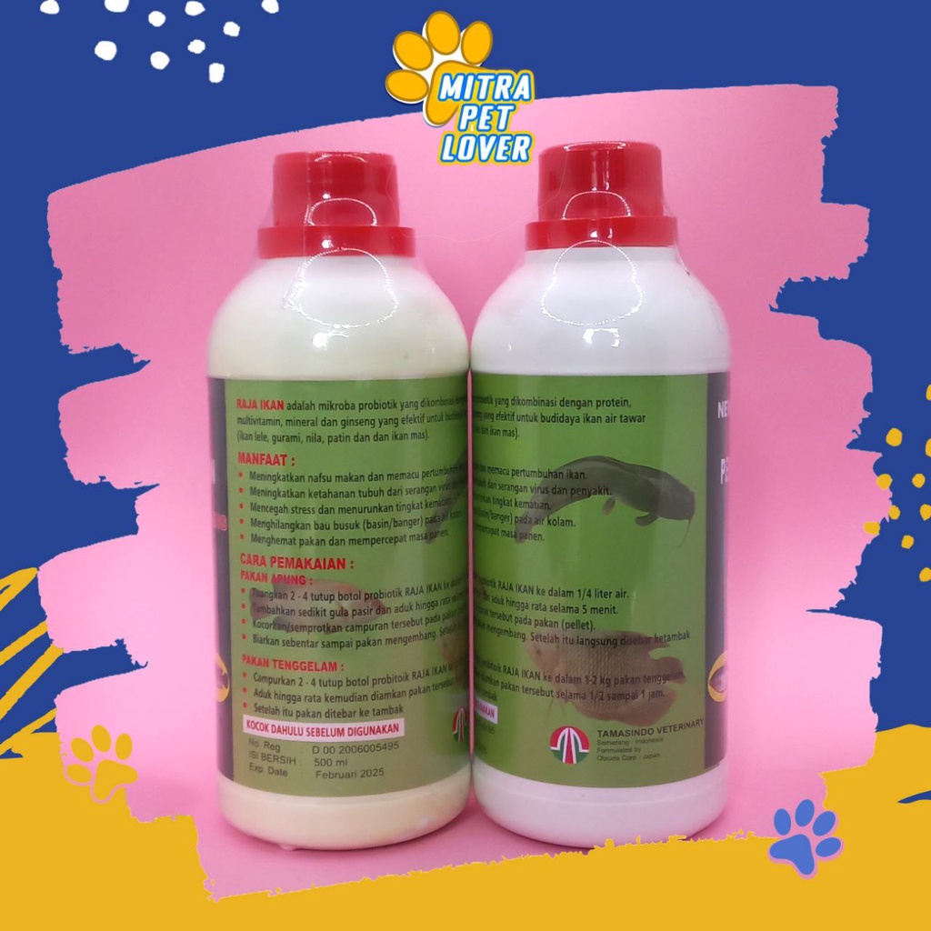 OBAT PEMACU PERTUMBUHAN IKAN - RAJA IKAN 500 ML ORIGINAL - RAJAIKAN MEMICU TUMBUH IKAN DENGAN MULTIVITAMIN MINERAL SEHAT AMAN - MURAH - PET ANIMAL FISH HEALTHCARE &amp; VETERINARY TAMASINDO KESEHATAN DAN VITAMIN TERNAK HEWAN BINATANG PELIHARAAN MITRAPETLOVER