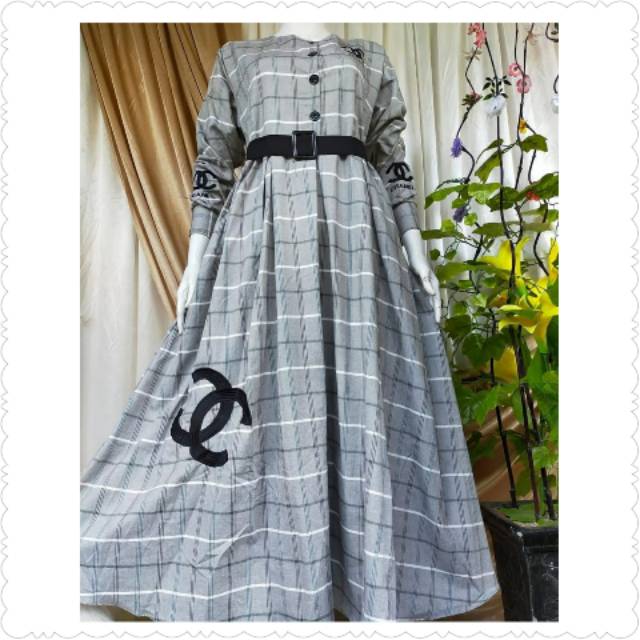 Baju wanita | gamis kotak channel | busui friendly | baju wanita gamis