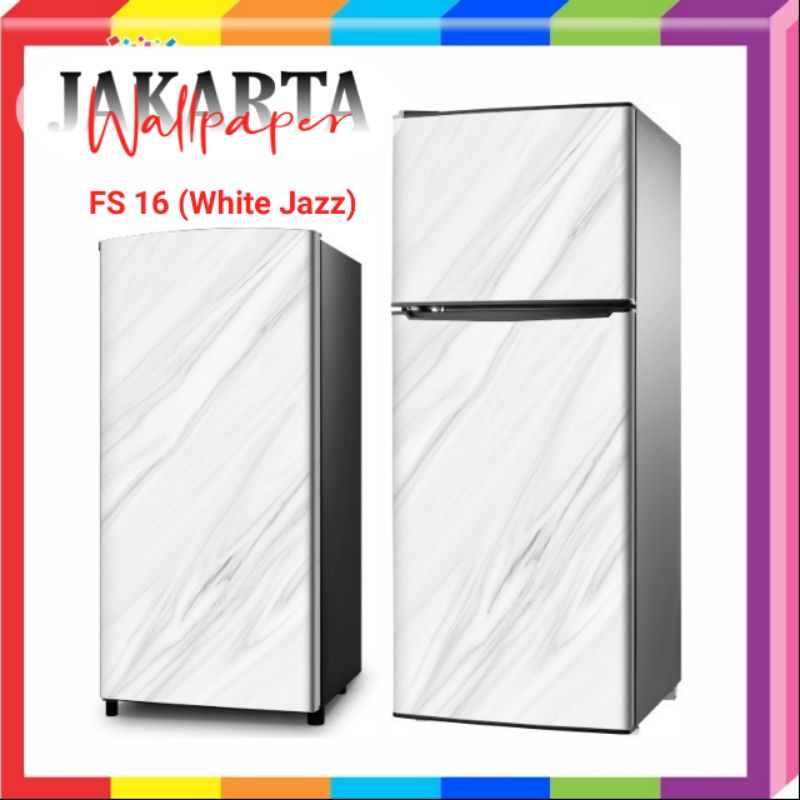 Stiker Kulkas 1 Pintu Dan 2 Pintu / Lemari Es / Freezer Motif Serat Kayu, Polos Dan Marmer / Wall St