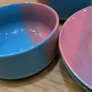  MANGKOK  KERAMIK  SOUVENIR  PERNIKAHAN  MURAH WARNA GRADASI 