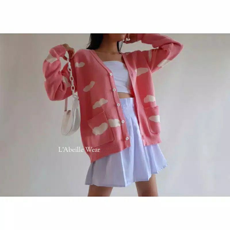 Cloud Cutes Cardigan Rajut Awan Tebal / cardy awan rajut halus realpict