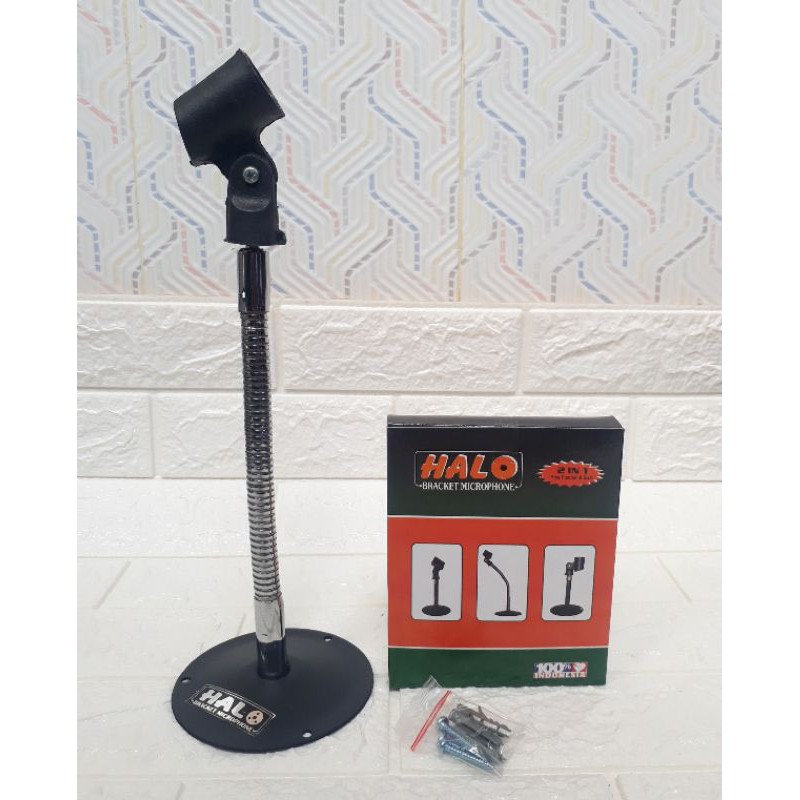 Stand Mic Dinding Halo O 25cm +Holder Mic