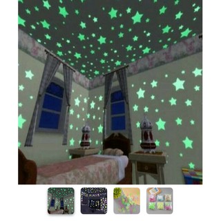 STICKER BINTANG  GLOW  IN THE DARK  HIASAN  DINDING  KAMAR 