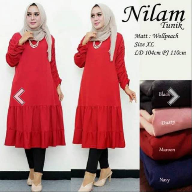 Nilam tunik/moscrepe HQ