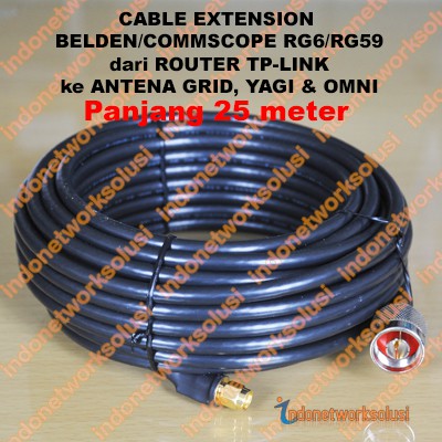 Tp-Link Router Cable Extension Kabel Ekstension Commscope Ke ANTENA GRID YAGI OMNI (25m)