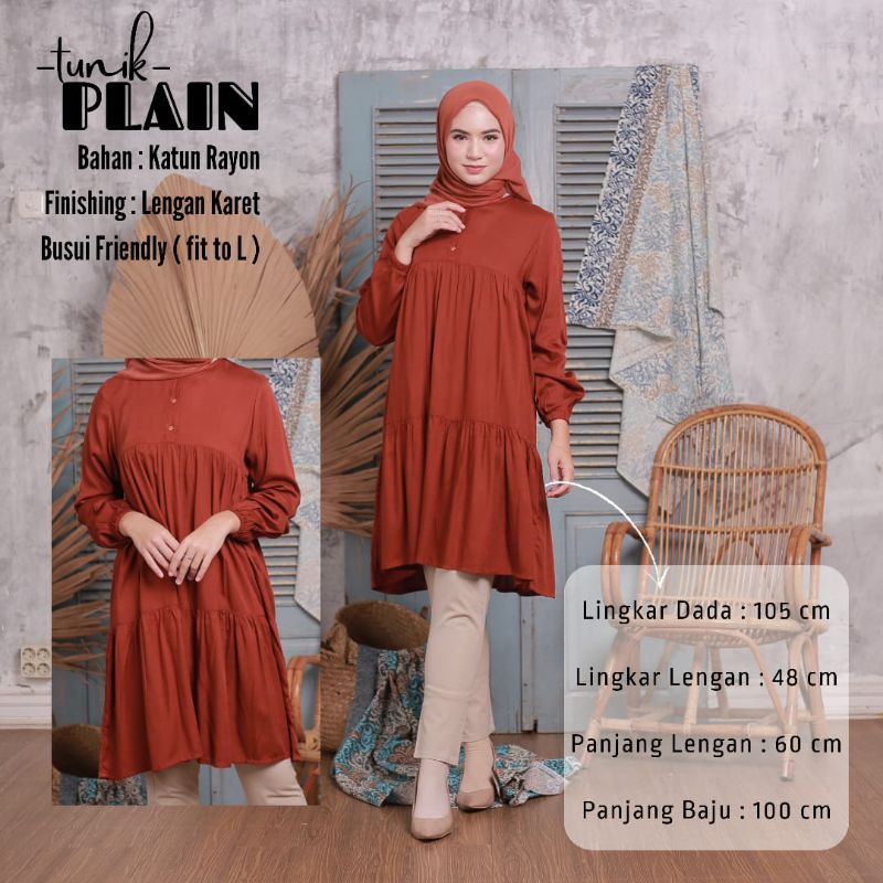 TERMURAHH! TUNIK POLOS DEWASA BAJU ATASAN MUSLIMAH KATUN TERLARIS BAHAN KATUN RAYON PREMIUM BISA COD