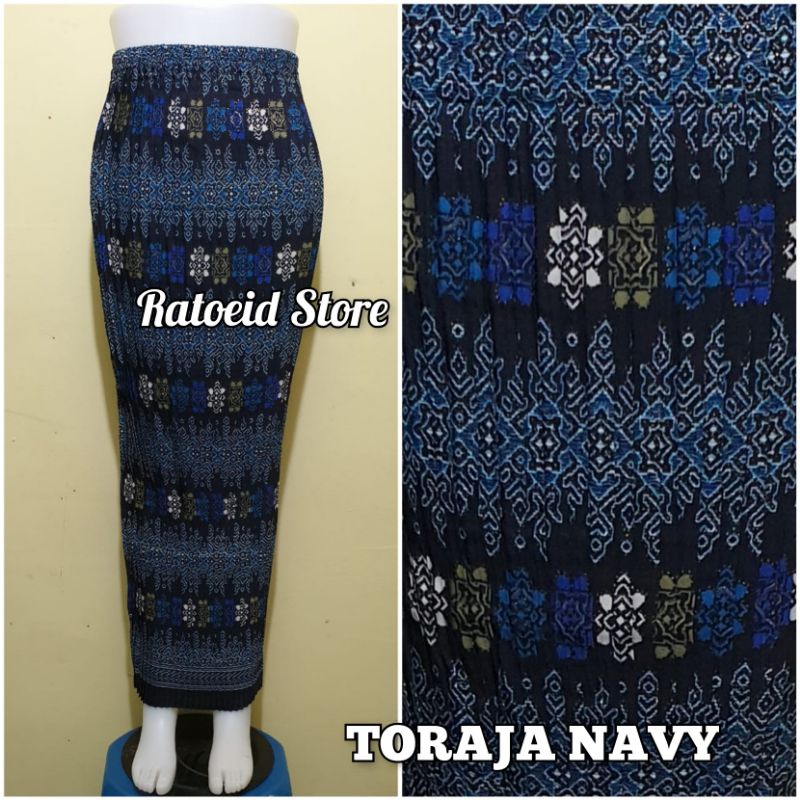 [200 Motif - Part 01] Rok Plisket Batik Panjang / Rok Batik / Rok Kebaya / Rok Wisuda / Bawahan Kebaya / Bawahan Batik / Rok Kondangan / Rok Pengantin / Rok Akad / Rok Lamaran / Rok Span / Rok Prisket Batik Jumbo Batik Production Original By Ratoeid Store-NO.2 Toraja navy
