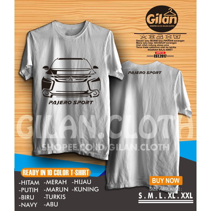 original BAJU T-SHIRT MOBIL MITSUBISHI NEW PAJERO SPORT - KAOS OTOMOTIF GILAN CLOTH kapake concept
