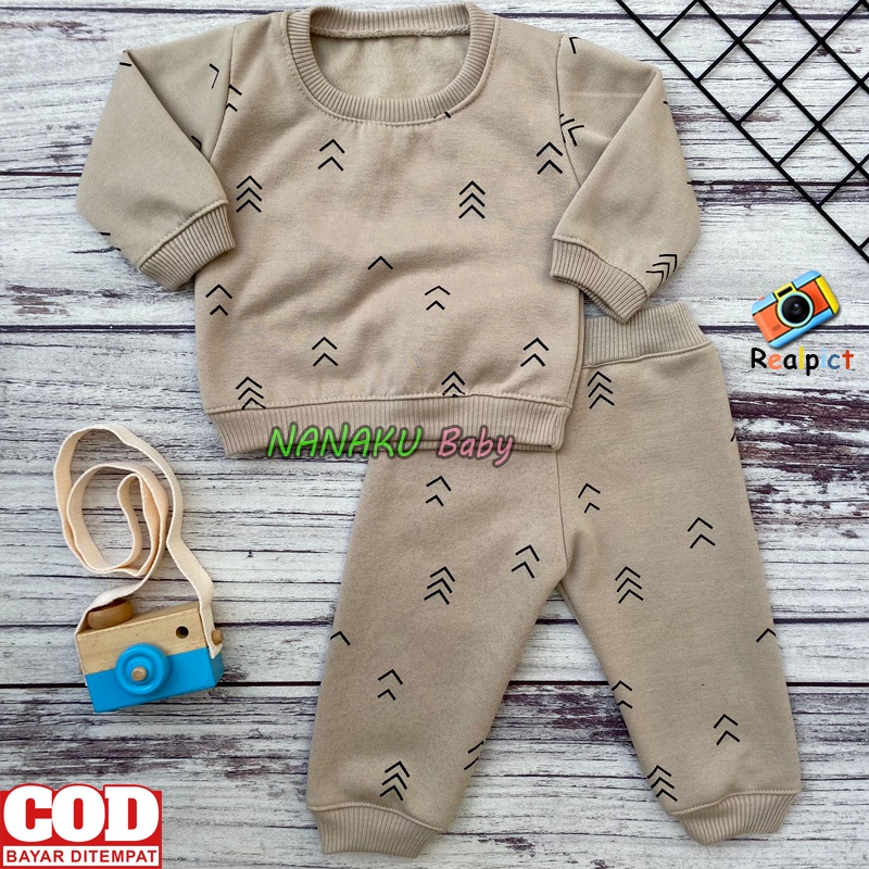 Setelan Baju Bayi Setelan Sweater Celana Jogger bayi Usia 3-12 Bulan Anababy