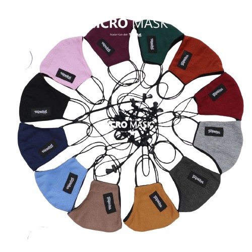 Masker Hijab Hijacket Headloop Polos Micro Mask 2 ply-1