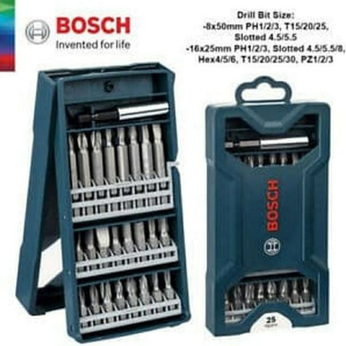 Bosch 25 pcs pieces X-Line Set Mata Bor + Mata Obeng Variasi