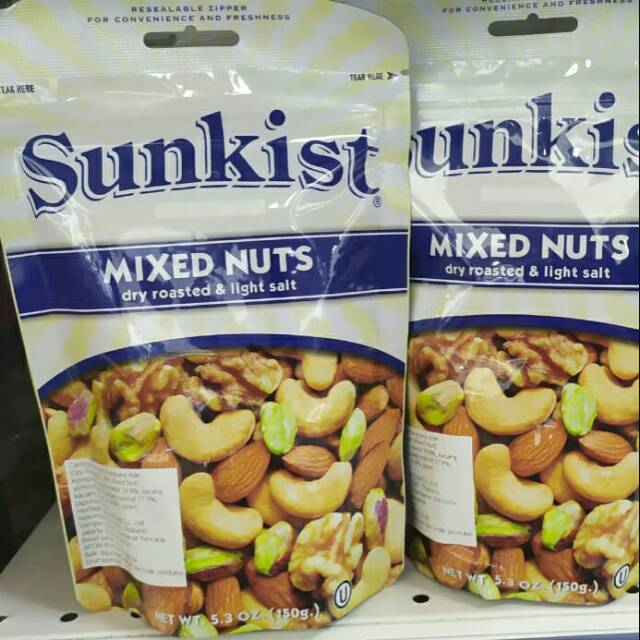 

Sunkist mixed nuts dry roasted & lihgt salt 150gr
